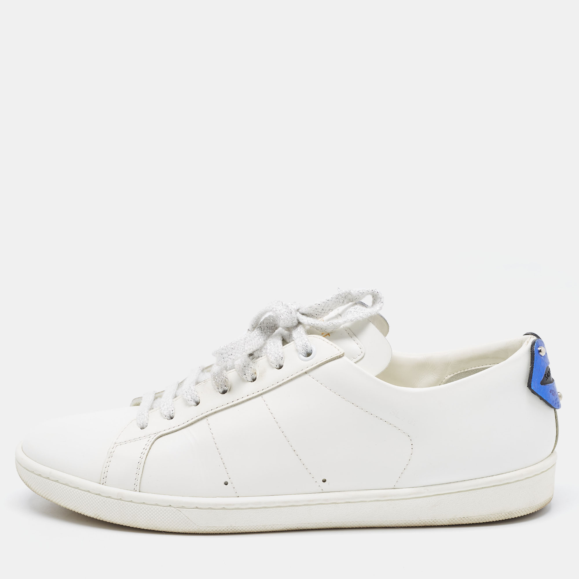

Saint Laurent White Leather Court Classic Sneakers Size