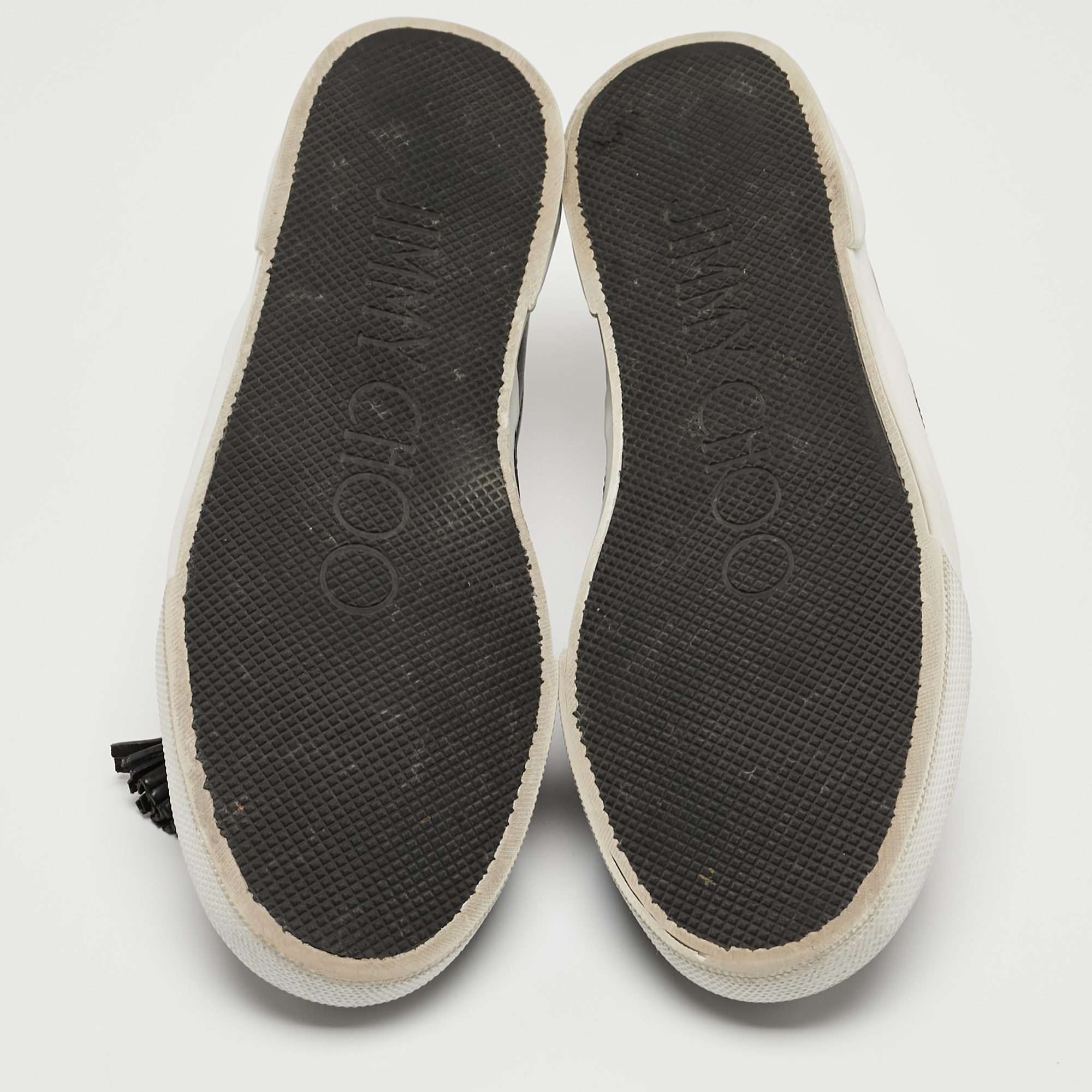 Jimmy Choo Black Leather  Fringes Tassels Loafers Size 37