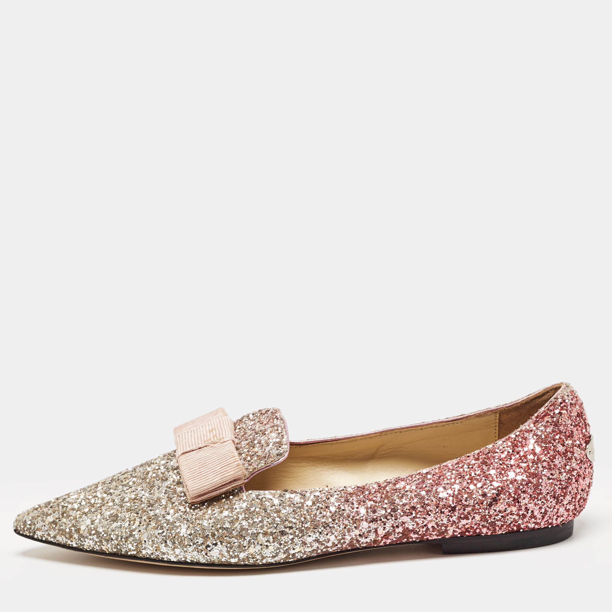 Jimmy choo multicolor glitter galan smoking slipper size 38