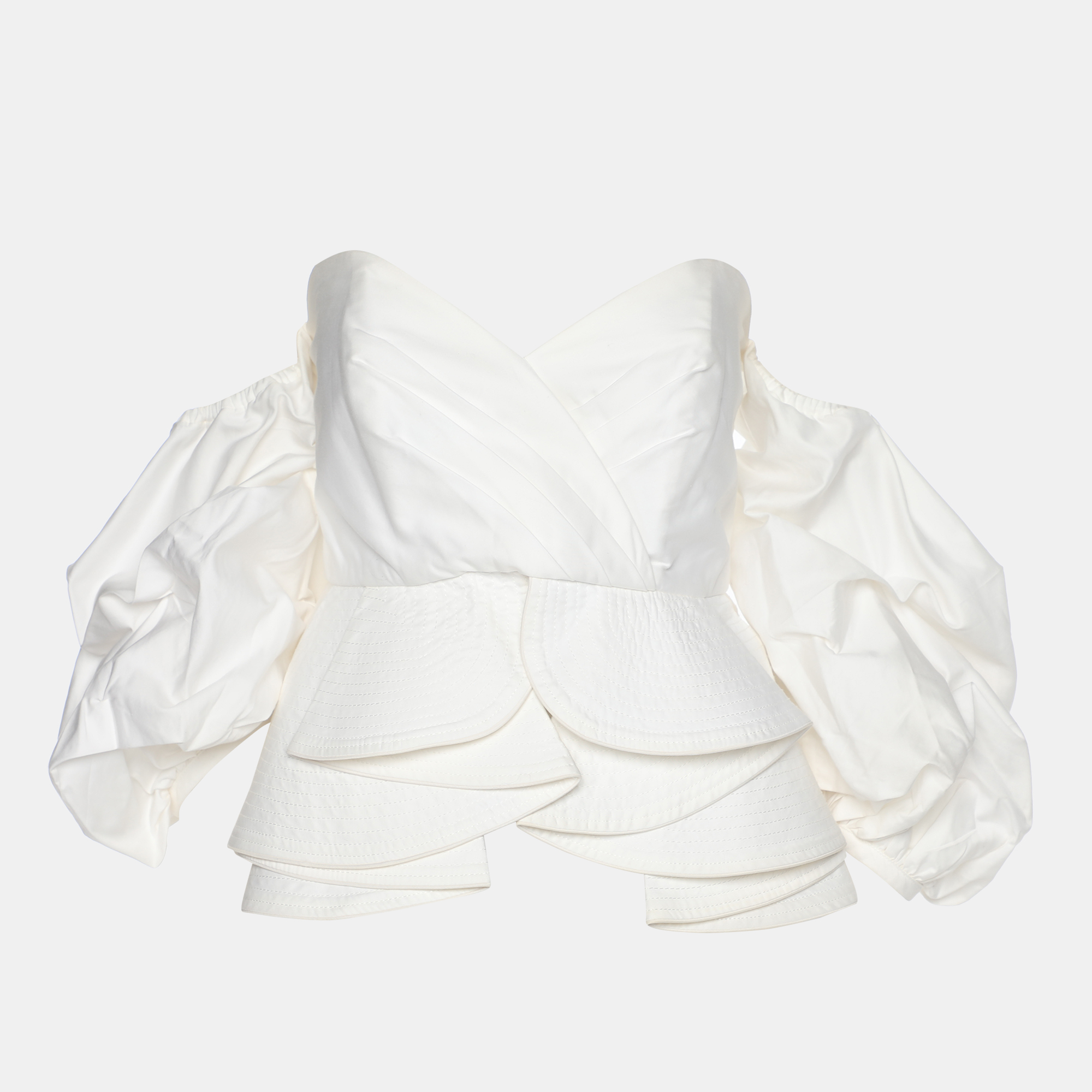 Johanna Ortiz White Cotton Bird of Paradise Off-the-Shoulder Top M
Johanna Ortiz White Cotton Bird of Paradise Off-the-Shoulder Top M