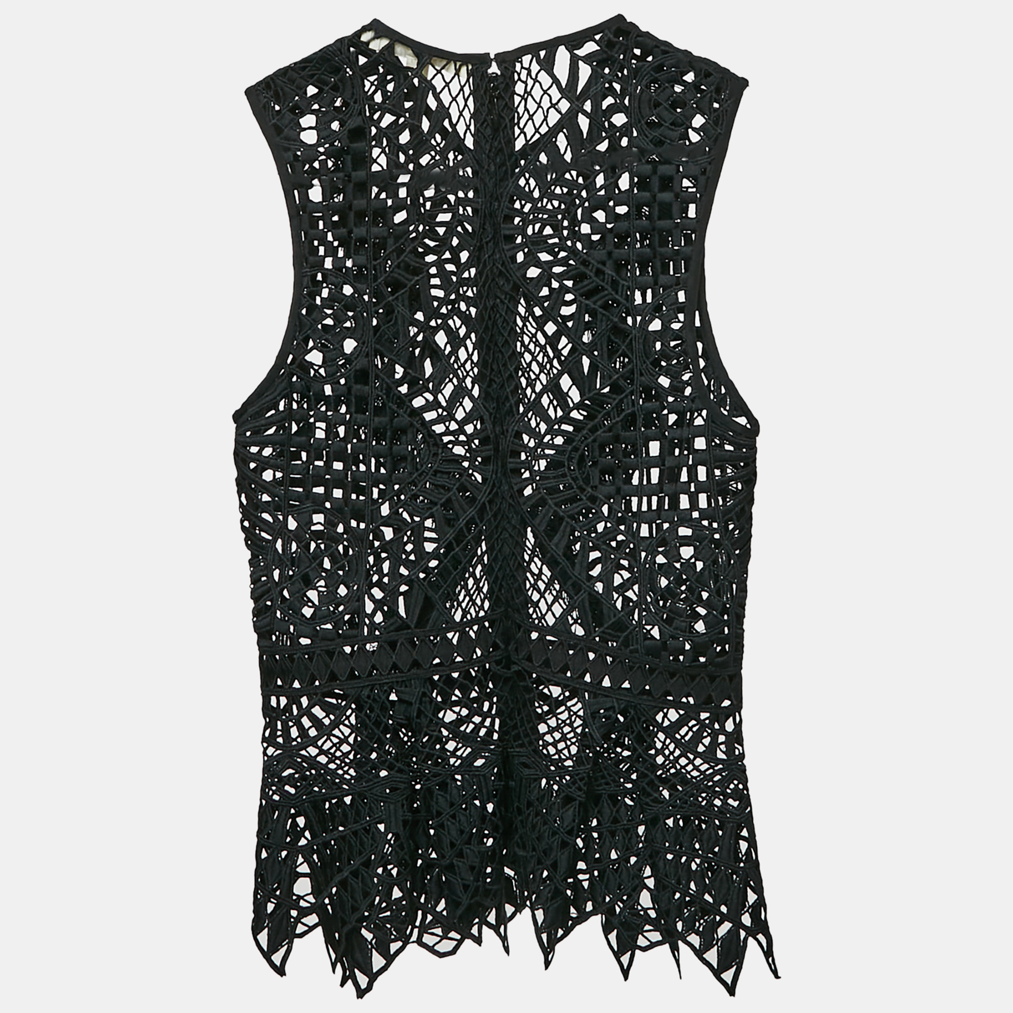 Jonathan Simkhai Black Lace Trimmed Sleeveless Top S