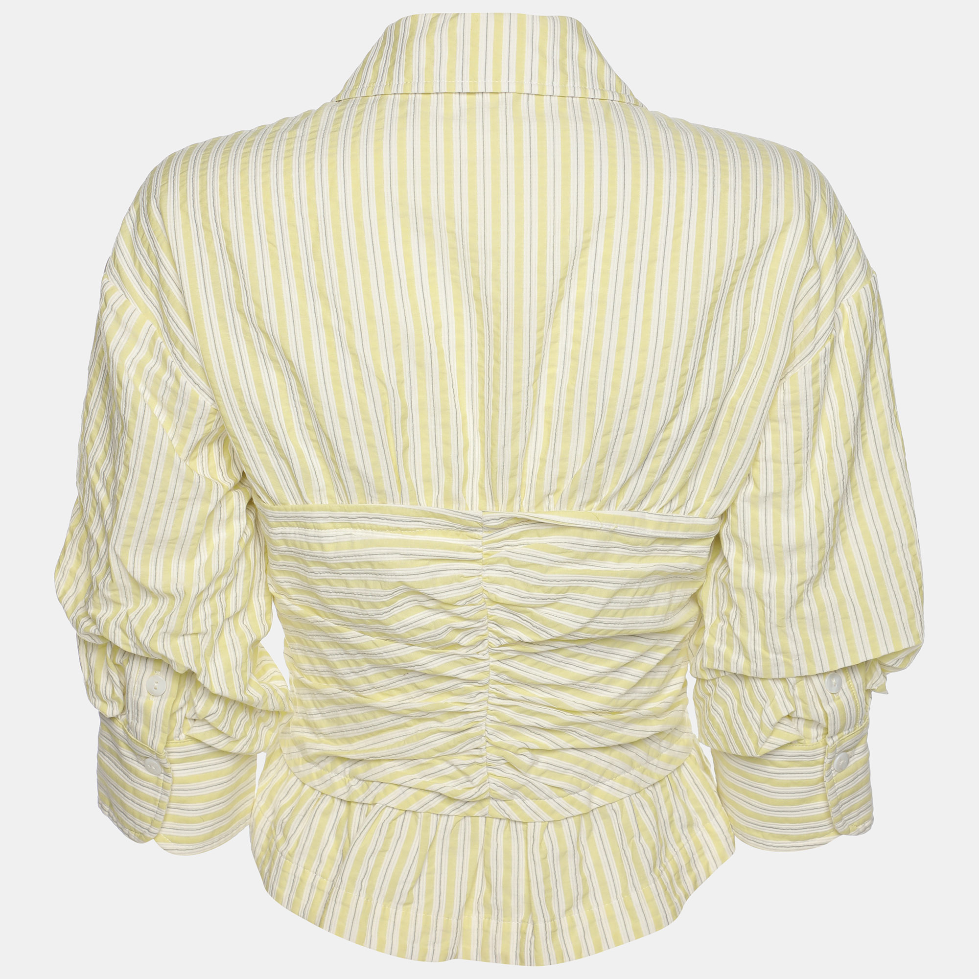 Jonathan Simkhai Green/White Striped Cotton Top XS