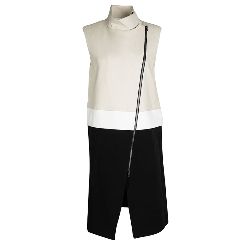 Image of Joseph Tricolor Zip Detail Preston Sleeveless Long Coat M