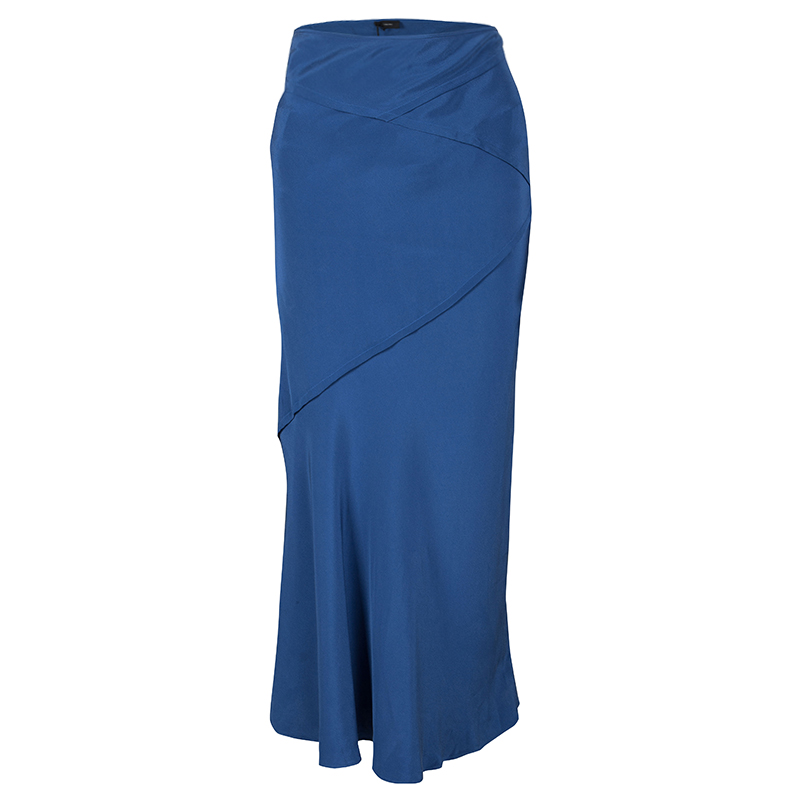 Image of Joseph Blue Silk Hala Midi Skirt M
