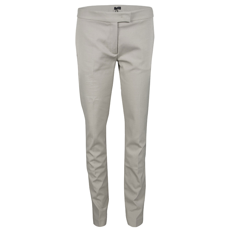 Image of Joseph Almond Beige New Cotton Compact Finley Regular Fit Trousers L