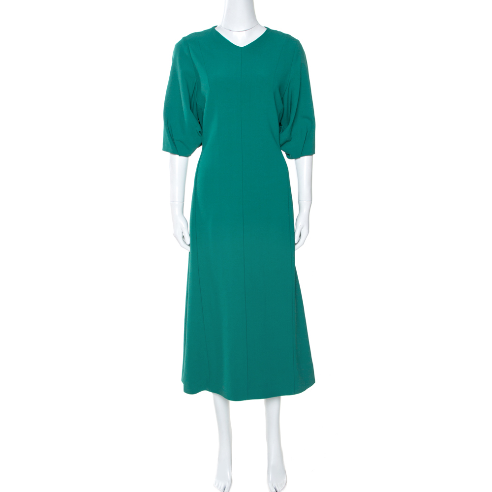 Image of Joseph Green Stretch Crepe Dante Midi Dress S