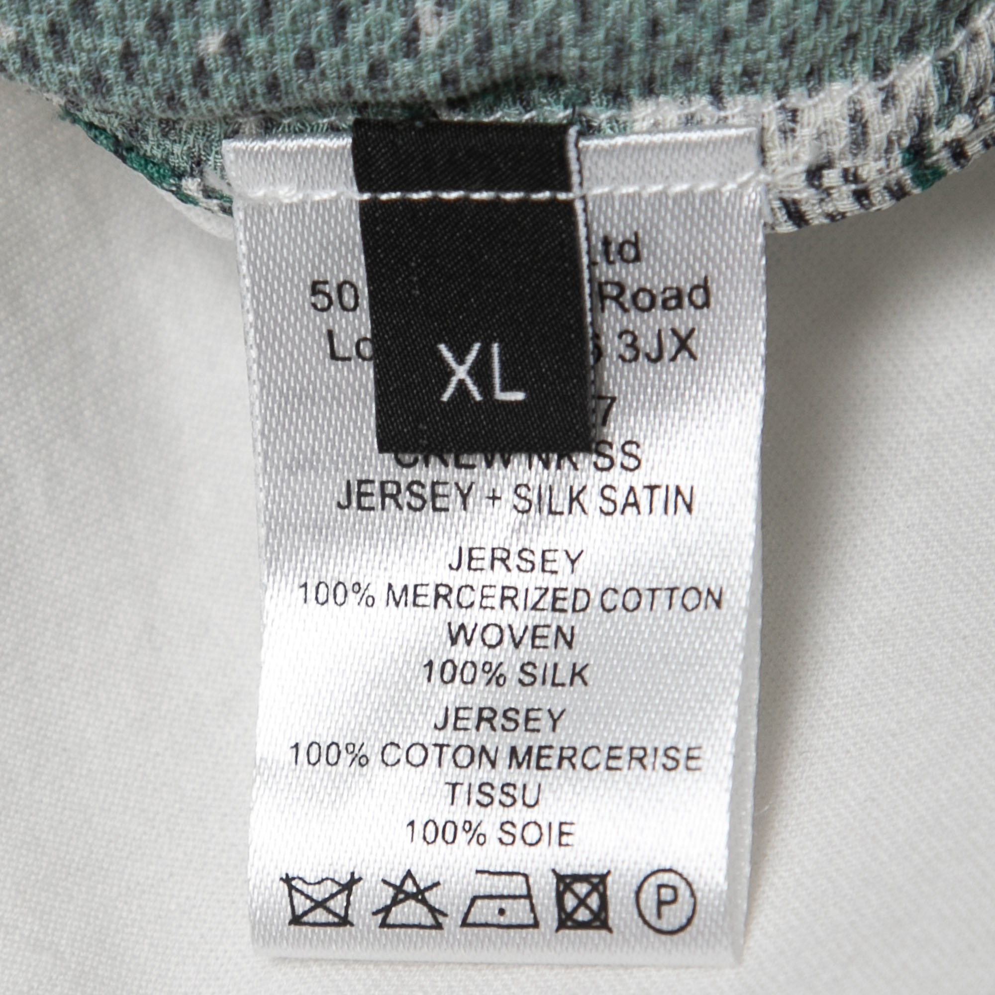Joseph Green Checked Jersey & Silk Strap Detail Top XL