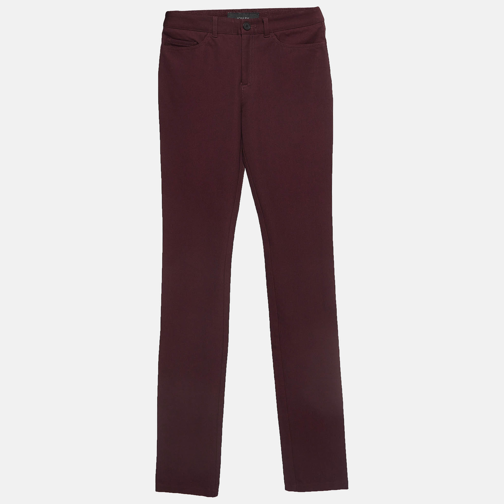 Joseph burgundy stretch knit skinny jeans s waist 24"