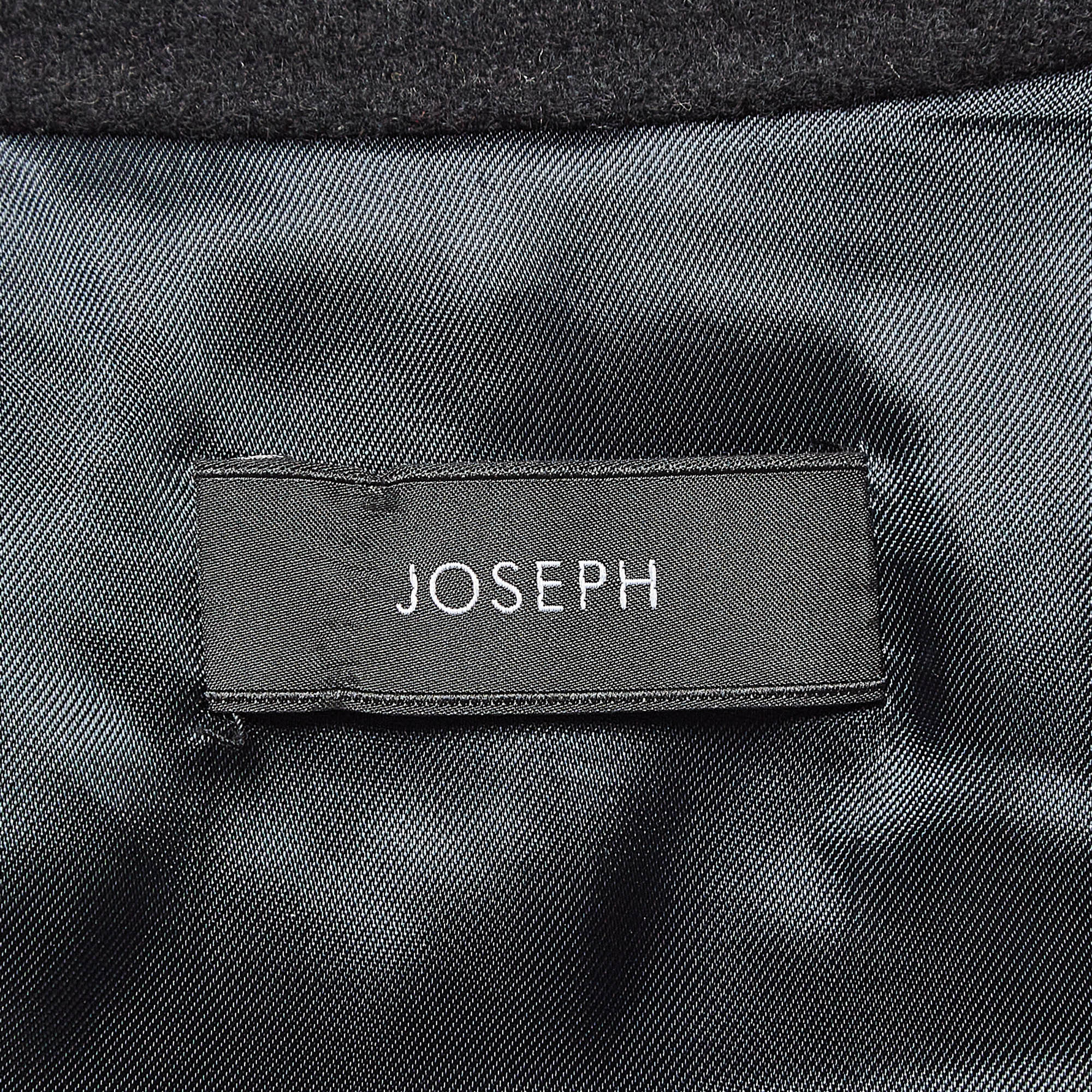 Joseph Black Wool & Cashmere Mid-Length Coat L