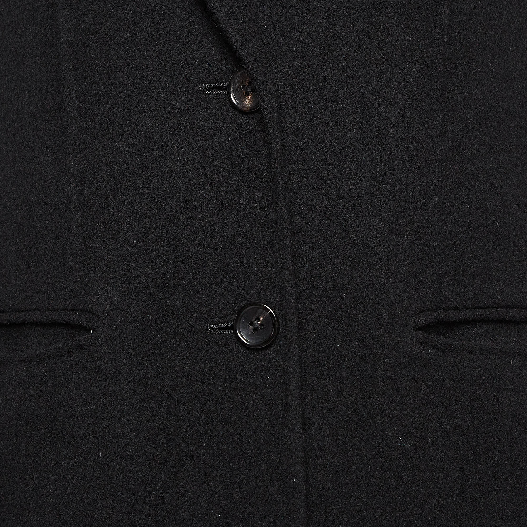 Joseph Black Wool & Cashmere Mid-Length Coat L