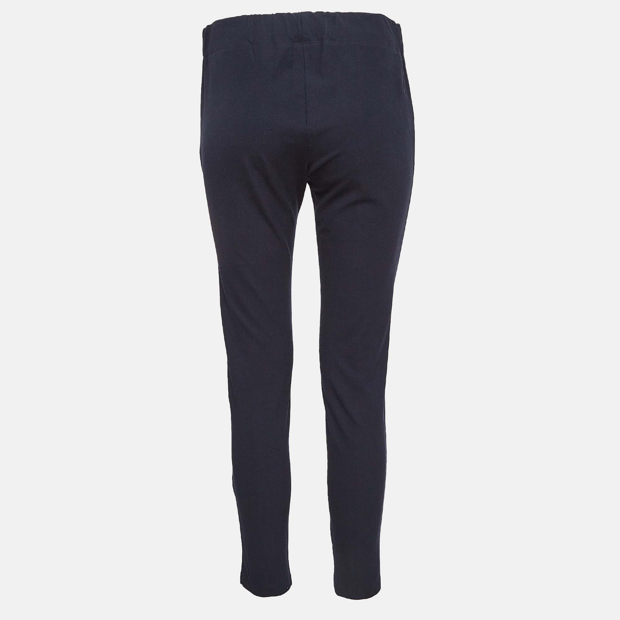 Joseph Navy Blue Stretch Gabardine Leggings M