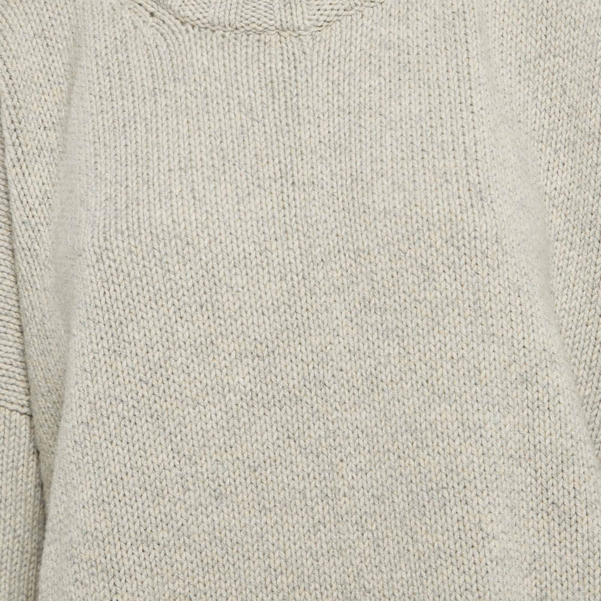 Joseph Grey Melange Wool Knit Turtle Neck Jumper M