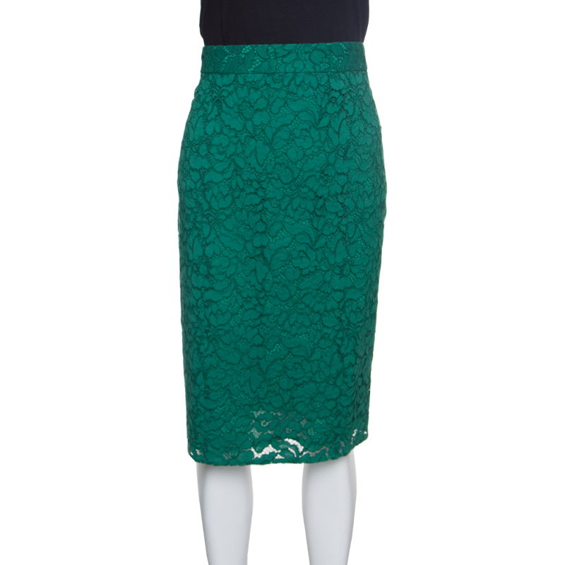 Image of Joseph Green Sixty Floral Lace Pencil Skirt L
