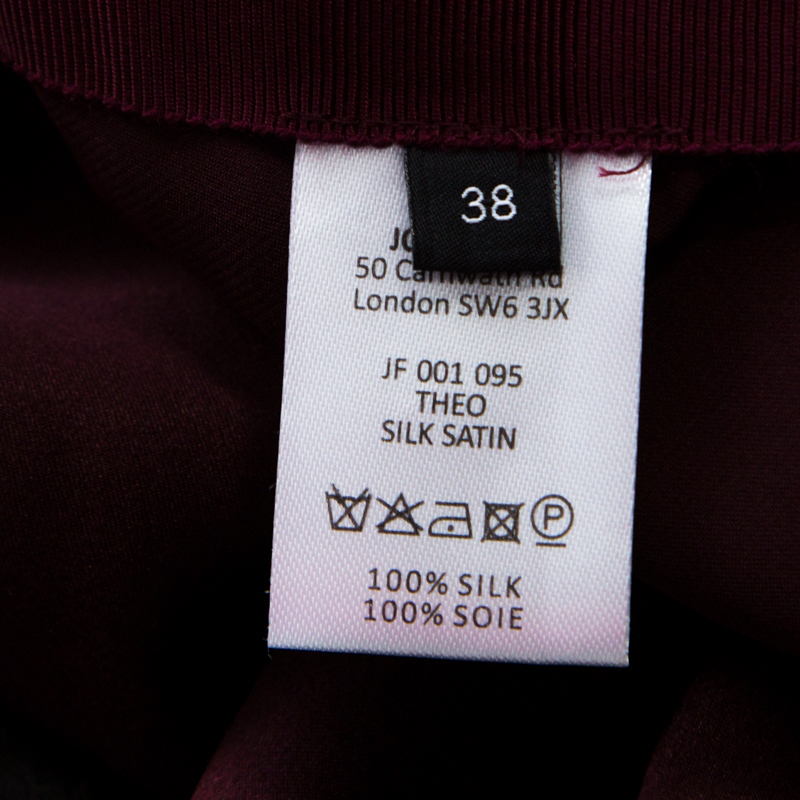 Joseph Aubergine Purple Satin Silk Theo Maxi Skirt M