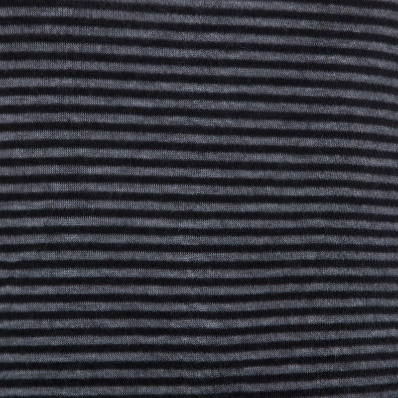 Joseph Grey Striped Tencel Stretch Knit Scoopneck Top S