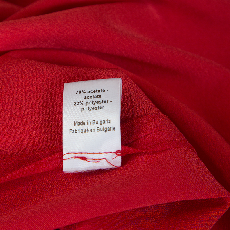 Joseph Red Crepe Pleat Detail Stellina Wrap Dress M