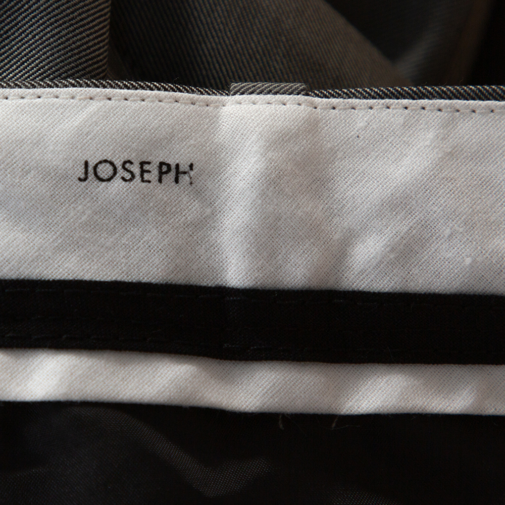 Joseph Grey Wool Kong Super 100 Tapered Trousers L