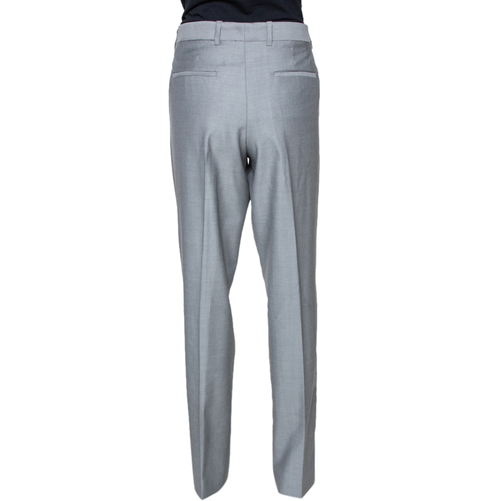 Joseph Grey Wool Kong Super 100 Tapered Trousers L
