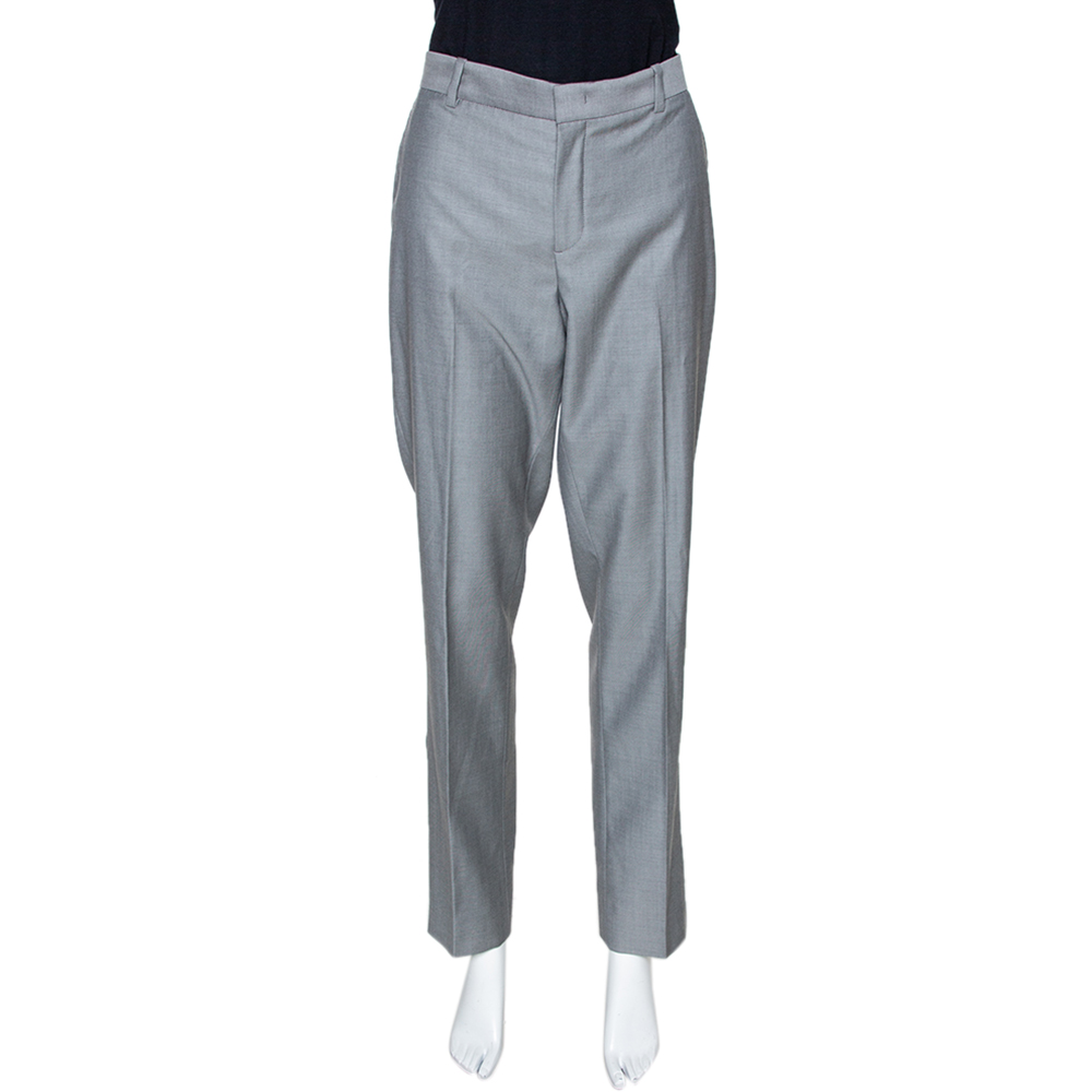 Image of Joseph Grey Wool Kong Super  Tapered Trousers L