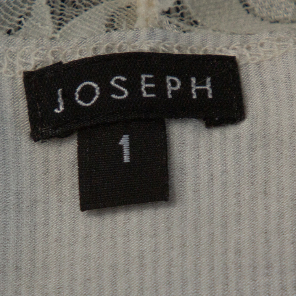 Joseph Monochrome Striped Knit Lace Trim Camisole Top XS