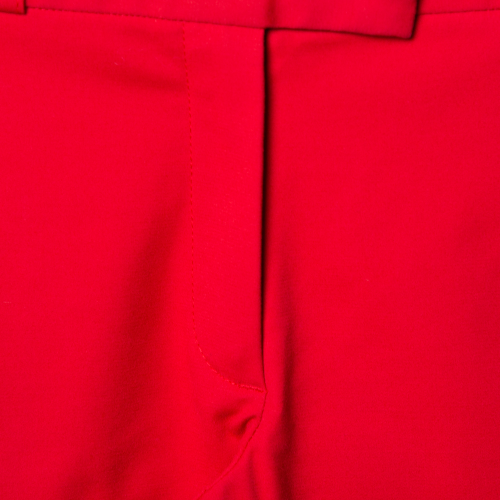 Joseph Red Cotton Slim Fit Cropped Trousers S