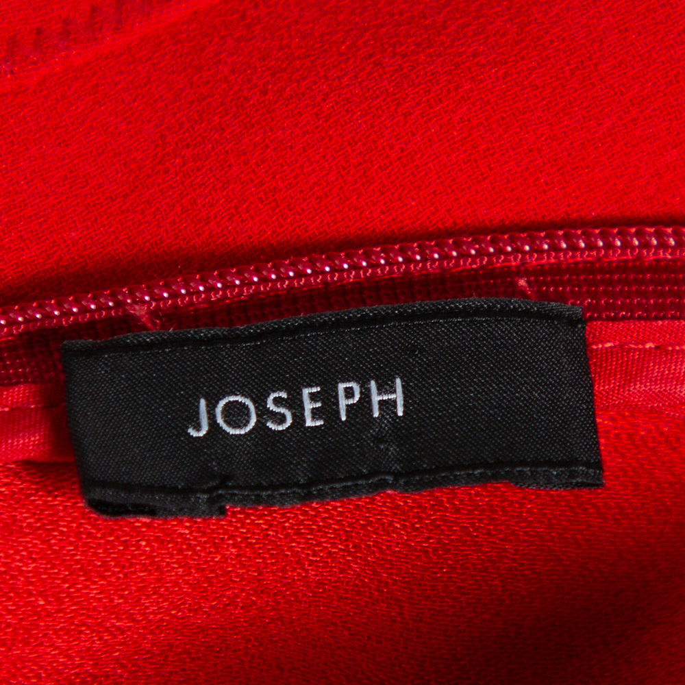 Joseph Red Crepe Paneled Skater Dress S