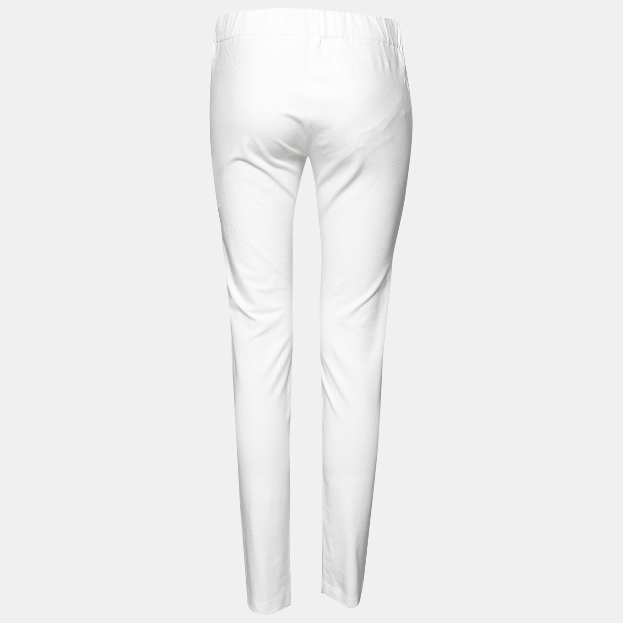 Joseph White Stretch Knit Slim Fit Leggings L