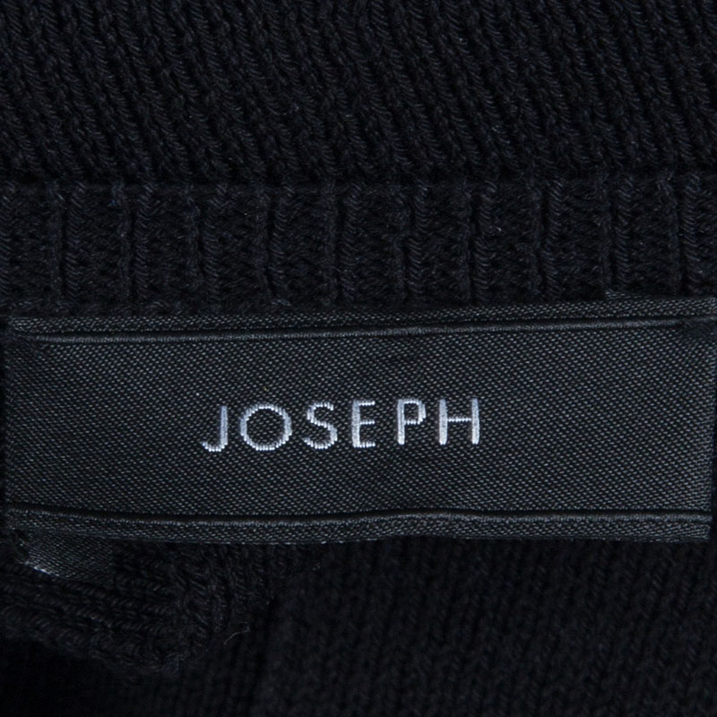 Joseph Black Knit Criss Cross Tie-Up Detail Long Sleeve Top S