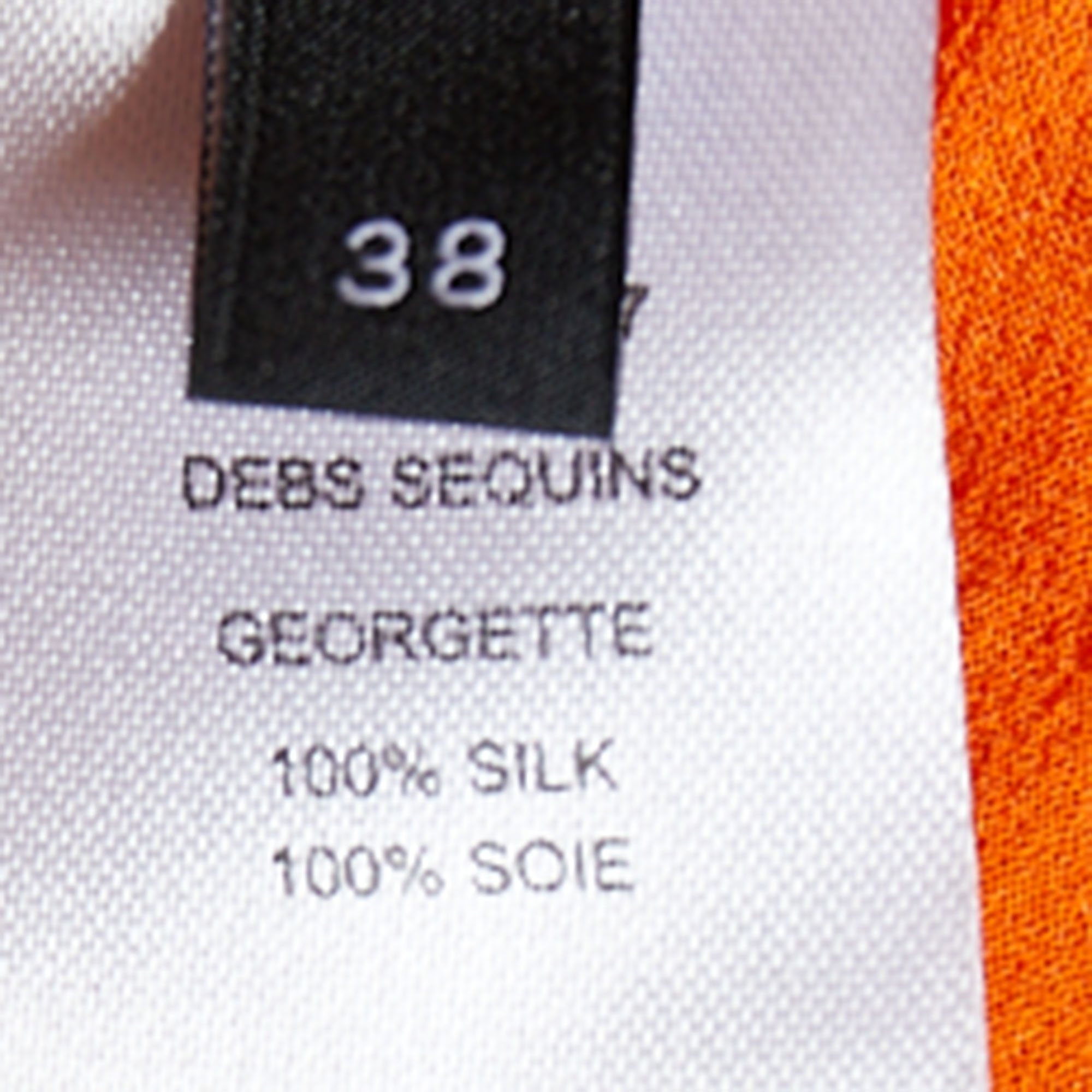 Joseph Orange Embellished Georgette Silk Sleeveless Shift Dress