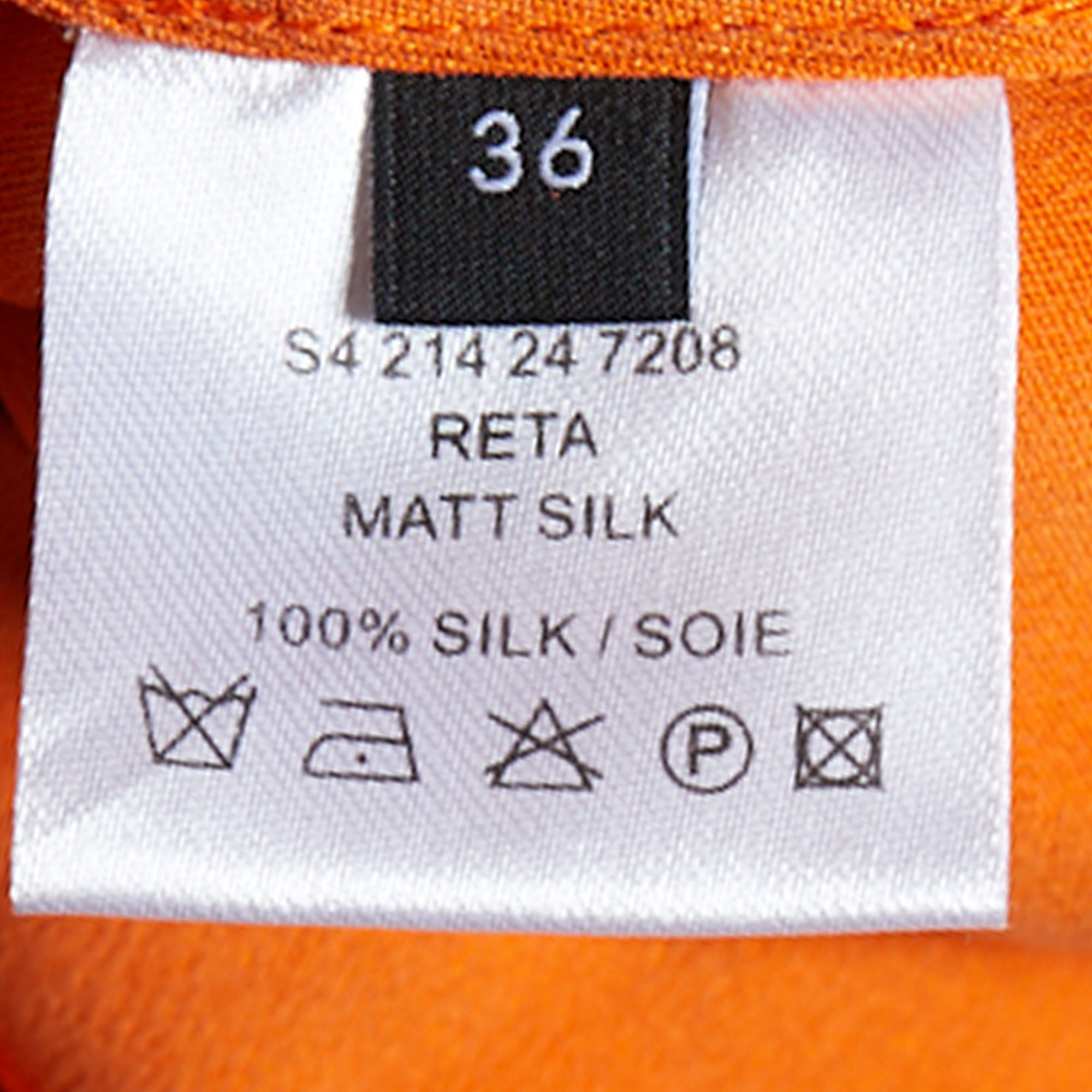 Joseph Orange Silk & Organza Detail Shift Dress S