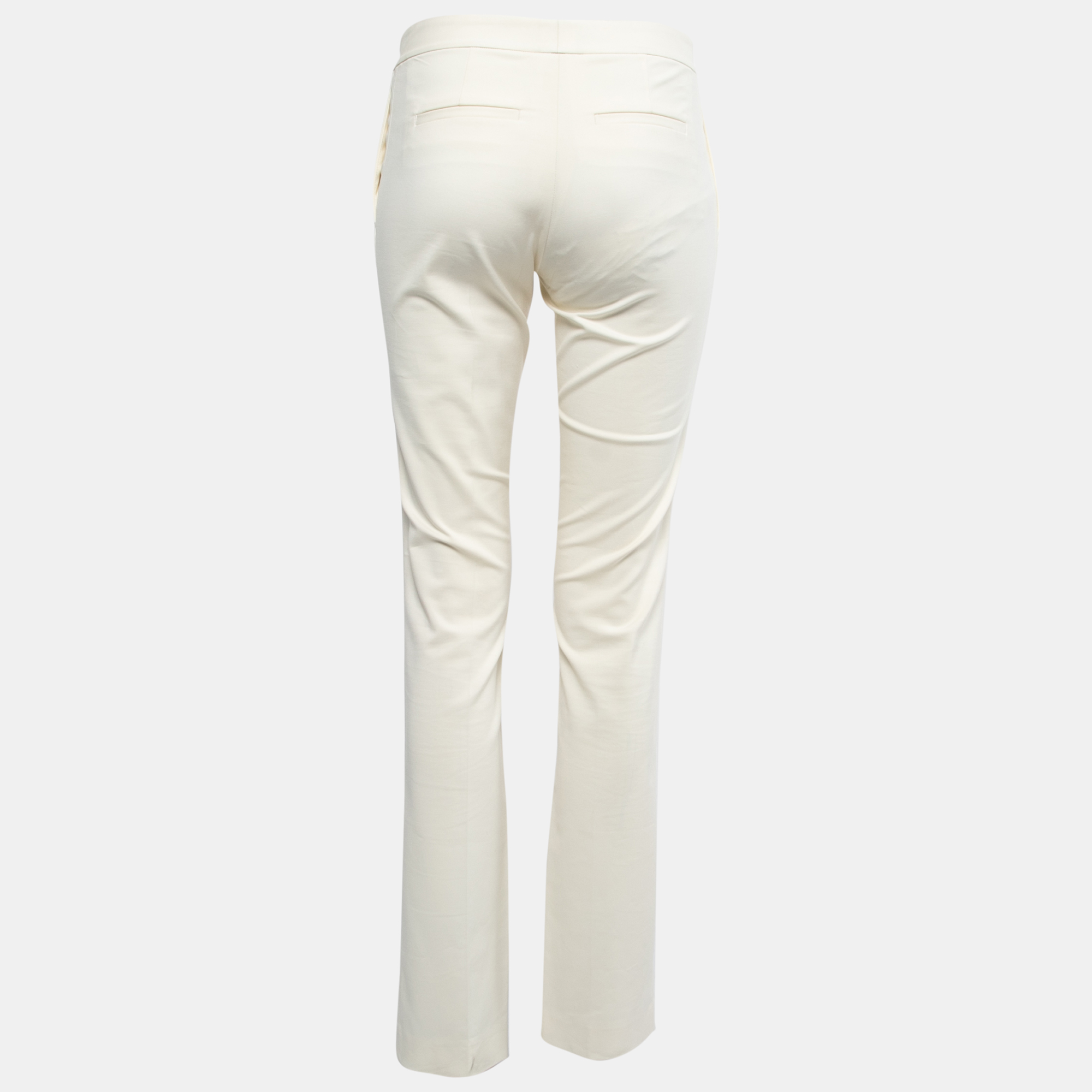 Joseph Cream Stretch Cotton Slim Fit Trousers S