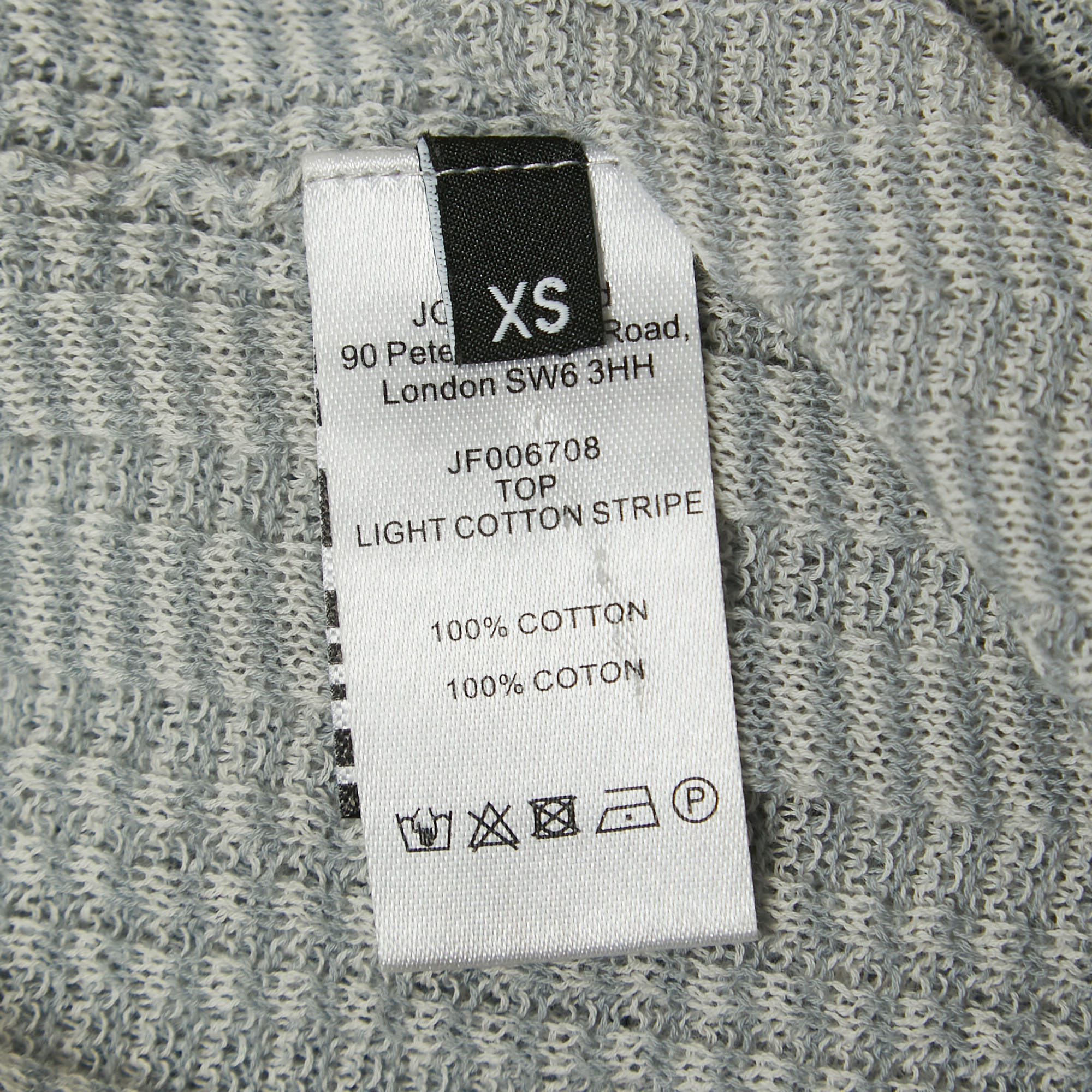 Joseph Light Blue Striped Cotton Knit Top XS