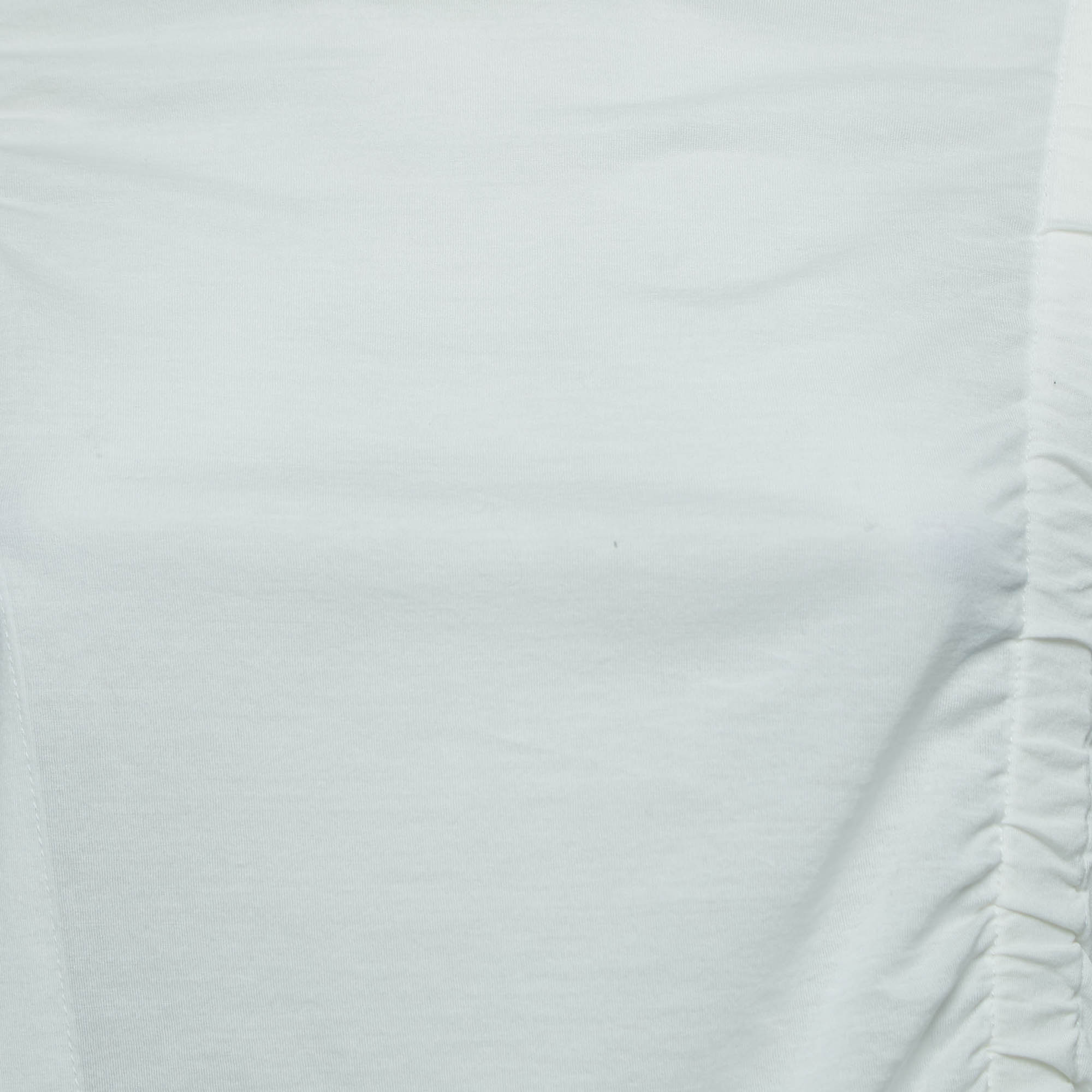 Joseph Off White Cotton Adjustable Strap Detailed Half Sleeve T-Shirt XS