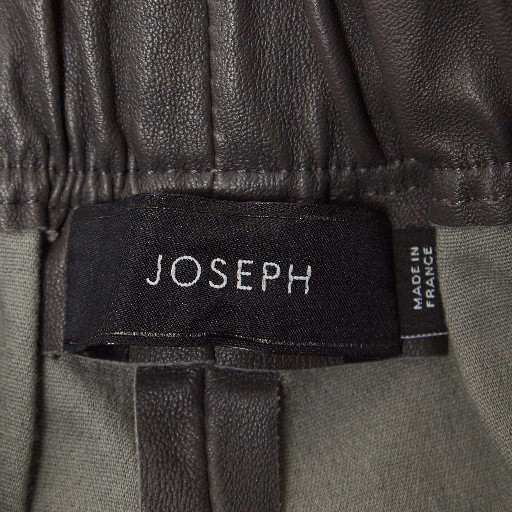 Joseph Grey Leather Leggings XS