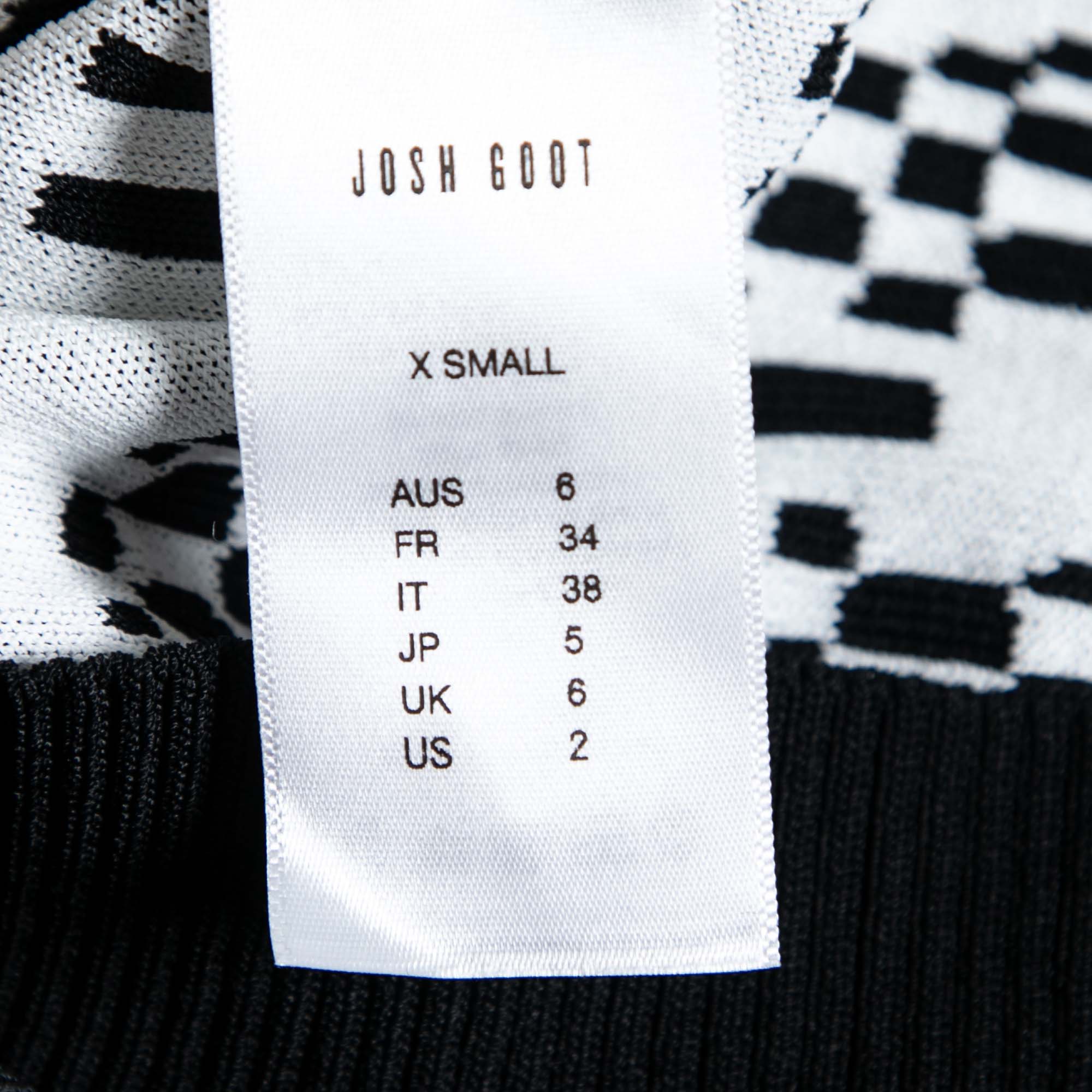 Josh Goot Monochrome Pixel Intarsia Knit Glitch Sweater Dress XS