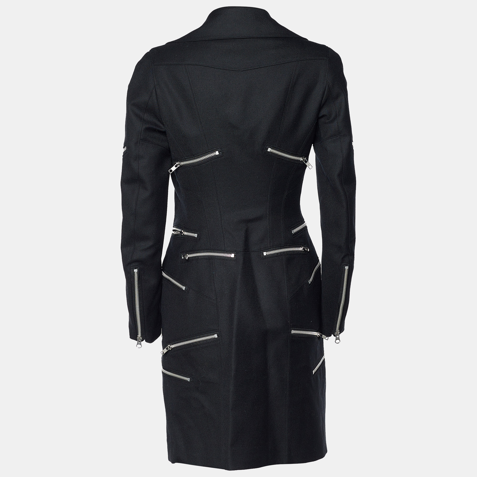 

Junya Watanabe Comme Des Garcon Black Wool Zip Detail Coat