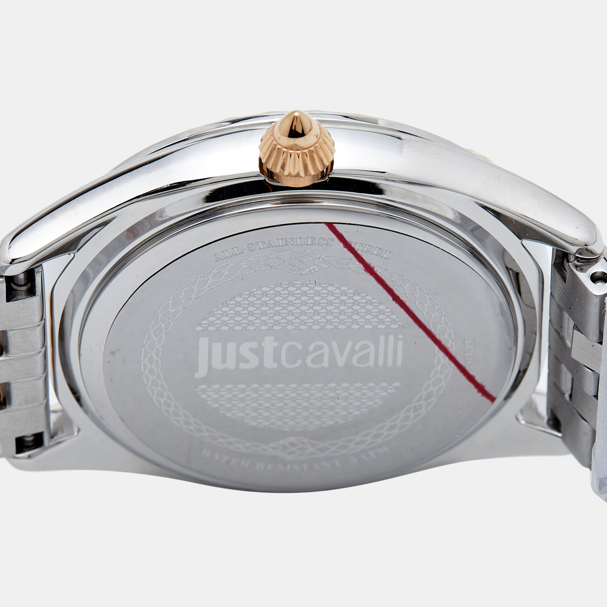 Just Cavalli Blue Two-Tone Stainless Steel Crystal Brillante JC1L195M0125 Women's Wristwatch 34 Mm