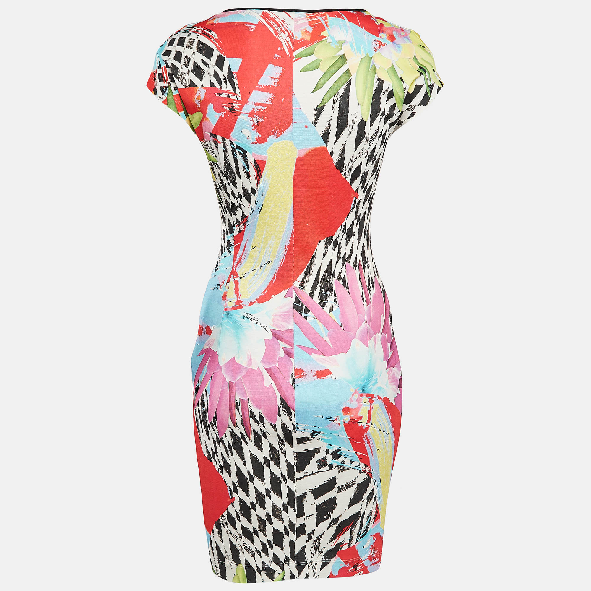 Just Cavalli Multicolor Printed Jersey Mini Dress S