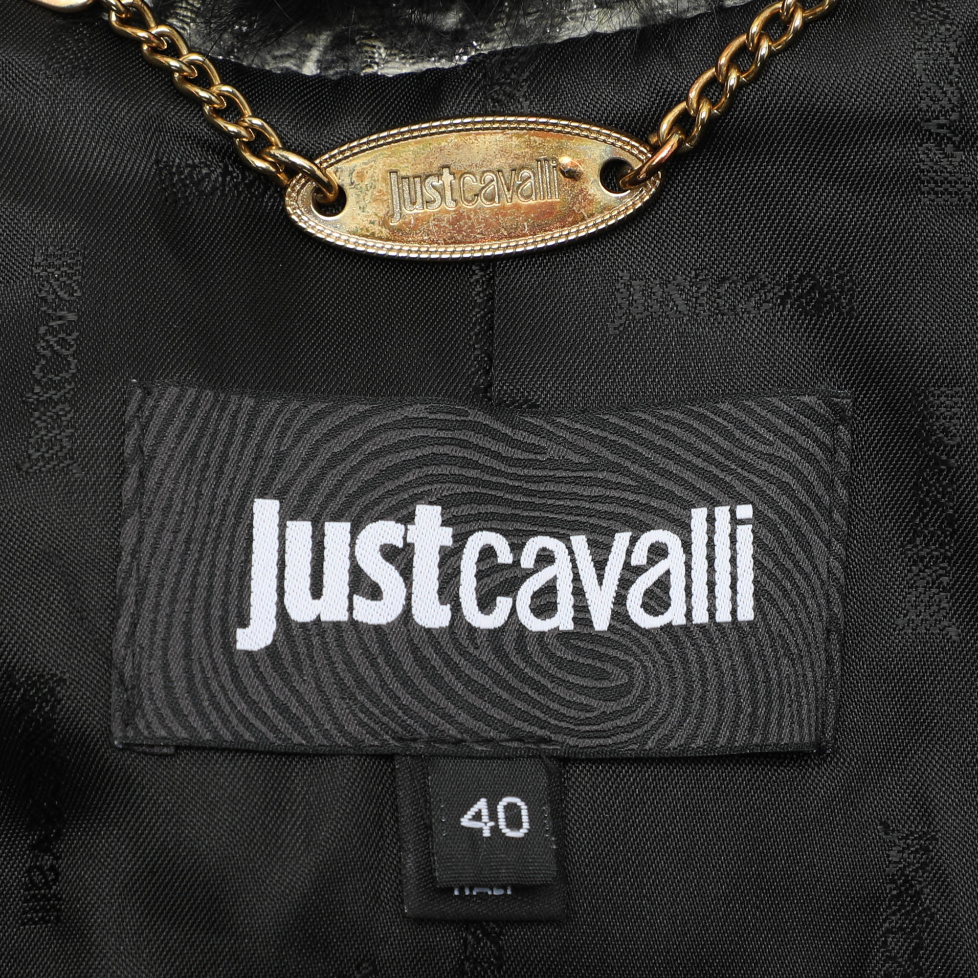 Just Cavalli Grey/Black Wool Blend Jacket S