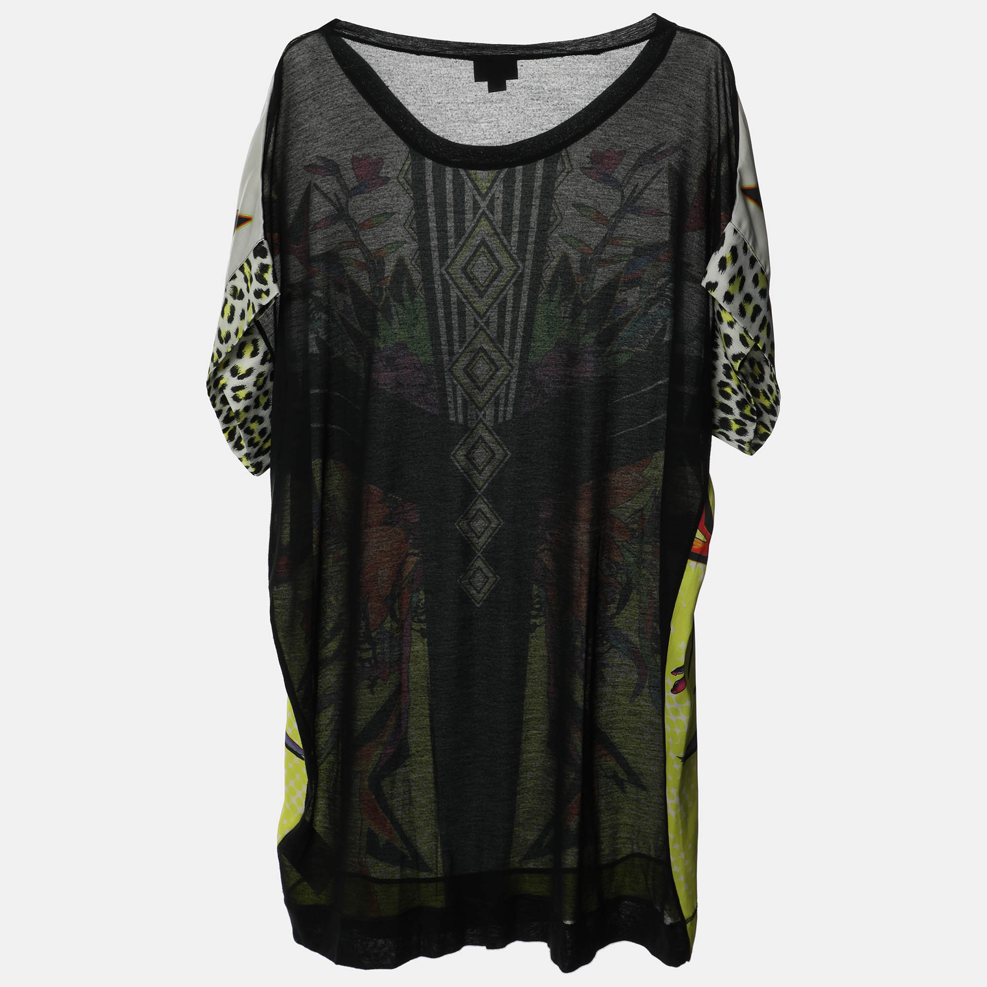 Just Cavalli Multicolor Floral Print Polyester Top XL