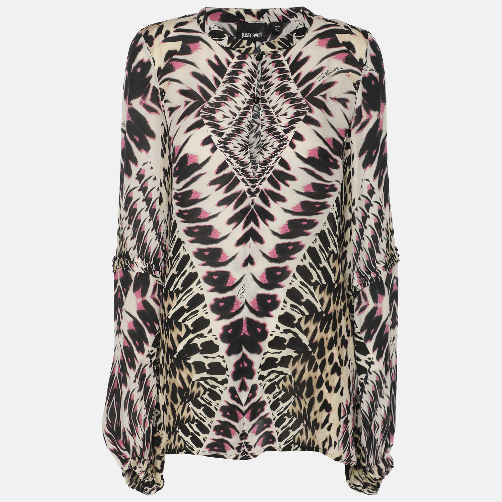 Just Cavalli Multicolor Printed Crepe Long Sleeve Tops S 
Just Cavalli Multicolor Printed Crepe Long Sleeve Tops S