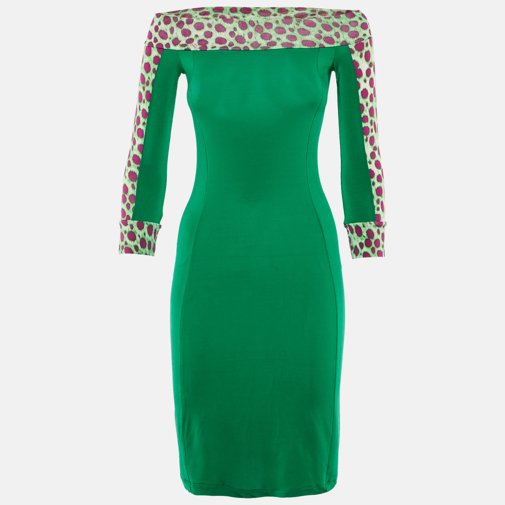 Just Cavalli Green Printed Jersey Off Shoulder Mini Dress S
Just Cavalli Green Printed Jersey Off Shoulder Mini Dress S