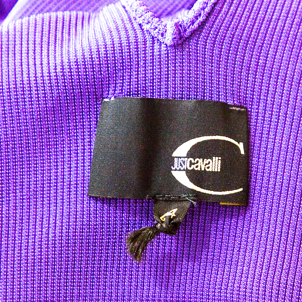 Just Cavalli Purple Stretch Jersey Sleeveless Mini Dress M