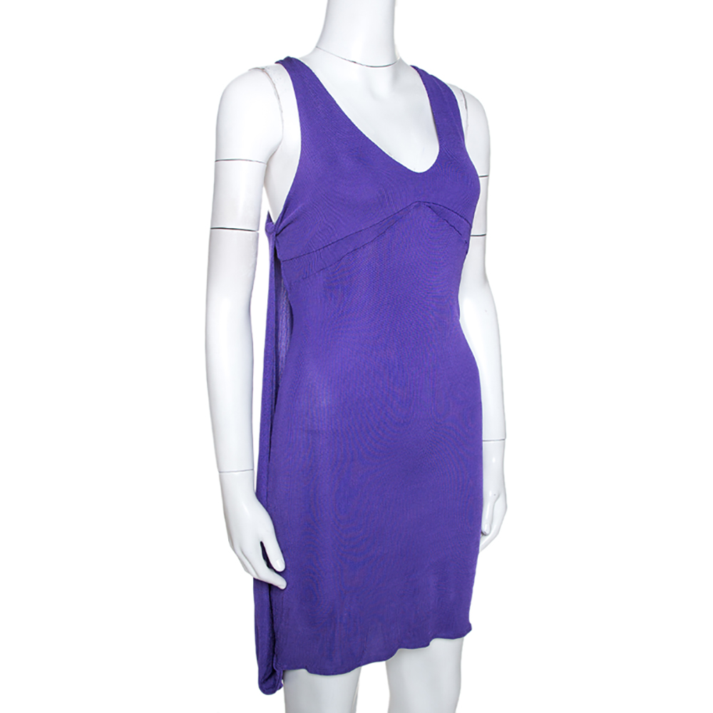 Just Cavalli Purple Stretch Jersey Sleeveless Mini Dress M