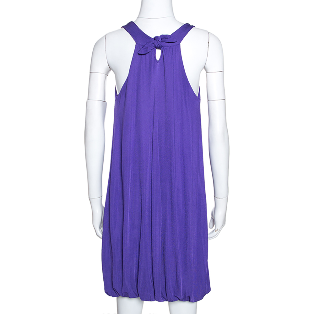 Just Cavalli Purple Stretch Jersey Sleeveless Mini Dress M