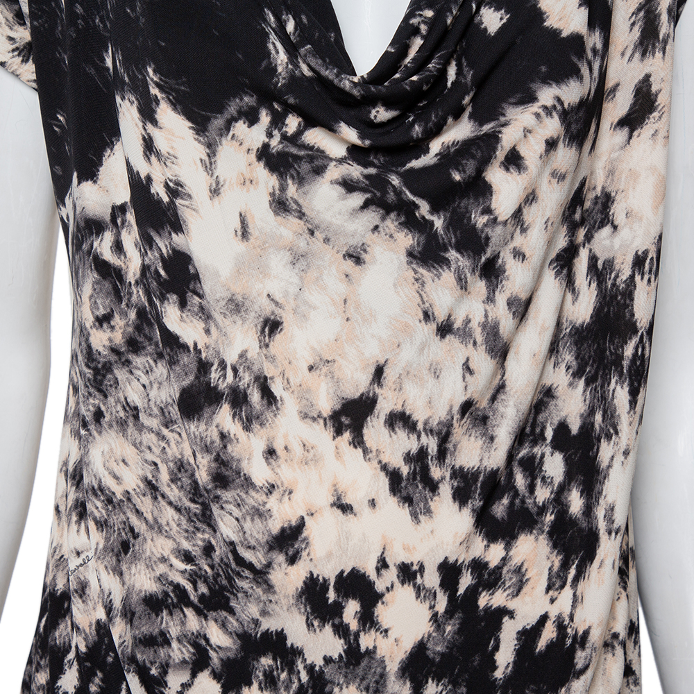 Just Cavalli Multicolor Abstract Printed Knit Tie Detail Mini Dress M