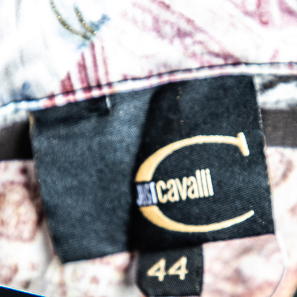 Just Cavalli Multicolor Silk Button Front Shirt M