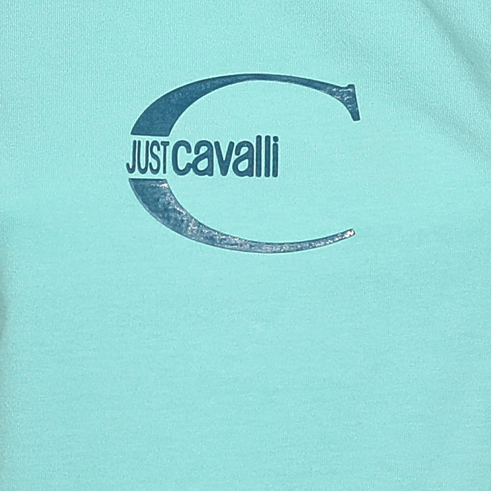 Just Cavalli Blue Logo Printed Cotton Short Sleeve T-Shirt S