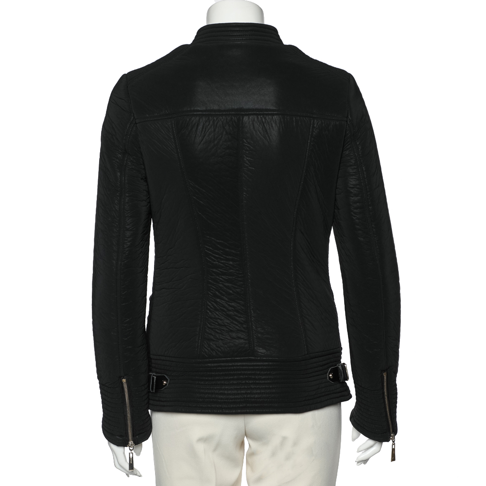 Just Cavalli Black Synthetic Quilted Jacket M