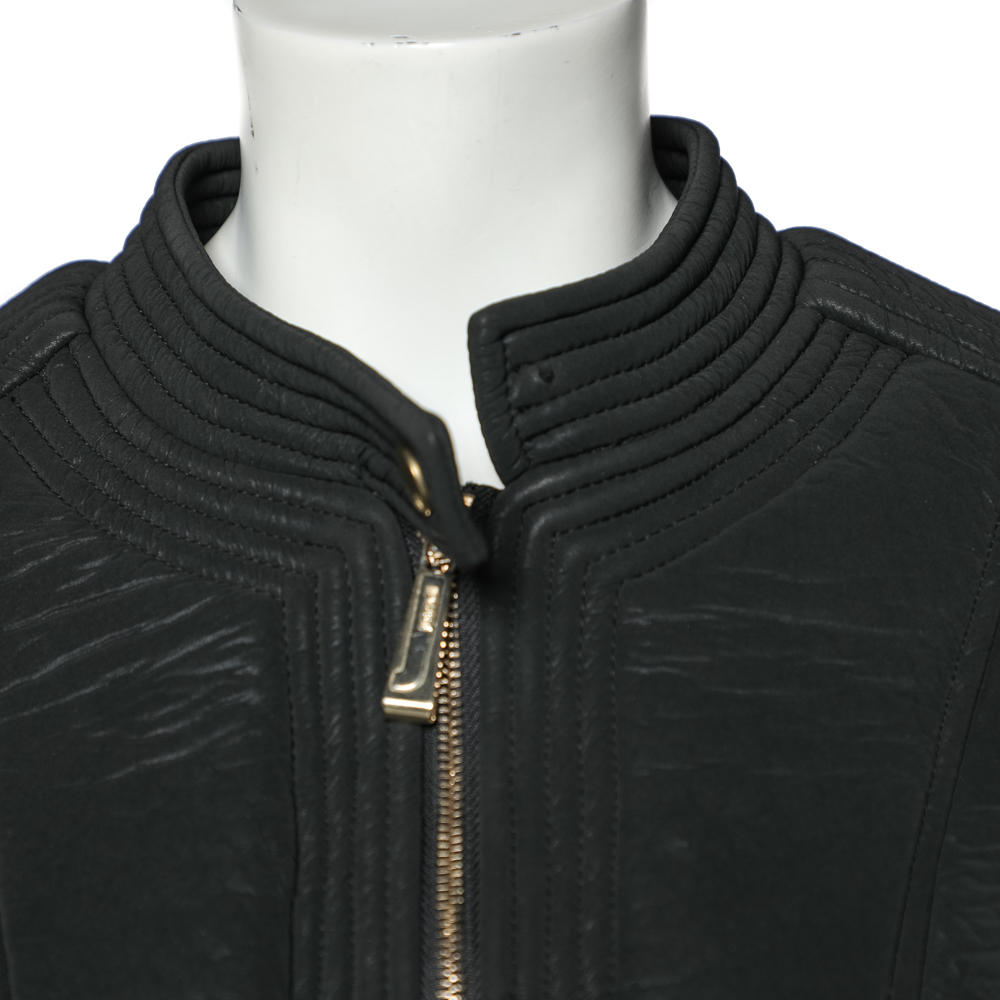 Just Cavalli Black Synthetic Quilted Jacket M